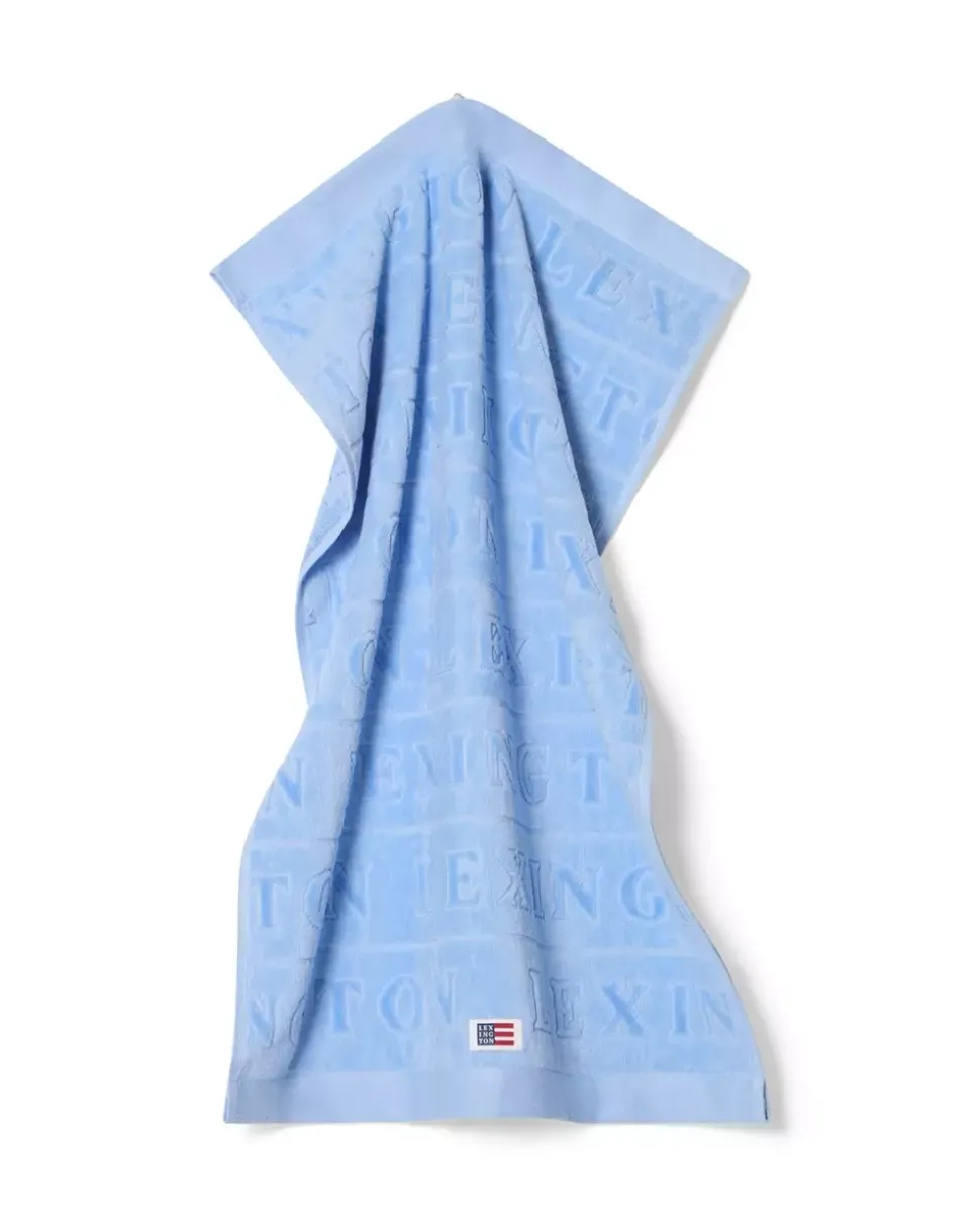 Lexington Velour Jacquard Håndkle Med Logo Himmelblå 70x130cm