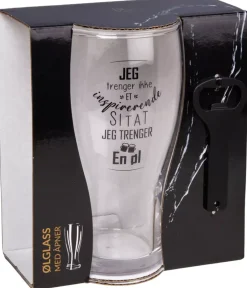Ølglass Jeg Trenger Øl. 570ml.