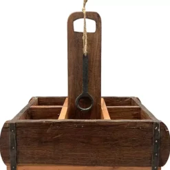 Ølkasse m/åpner antikk tre 33x20x33 cm