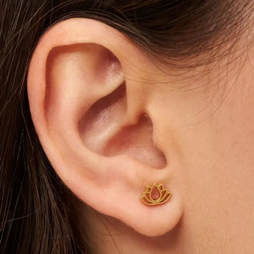 Lotus Ørering 1 stk Forgyldt