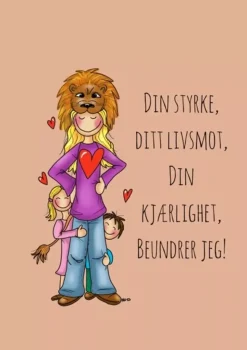 Lykketegning - Mamma Kort Oransje