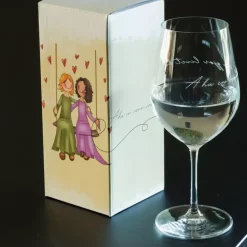 Lykketegning Rødvinsglass Venn