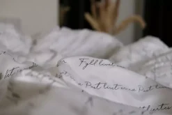 Lykketegning Sengesett Sateng Hvit 140x220
