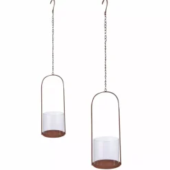 Lykter I Rust - Hengende Med Glass s/2