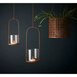 Lykter I Rust - Hengende Med Glass s/2