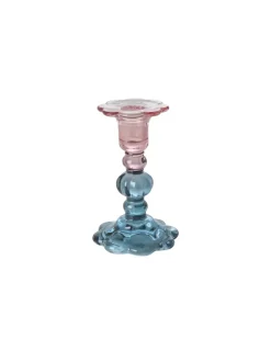 Lysestake Glass Blå/Rosa