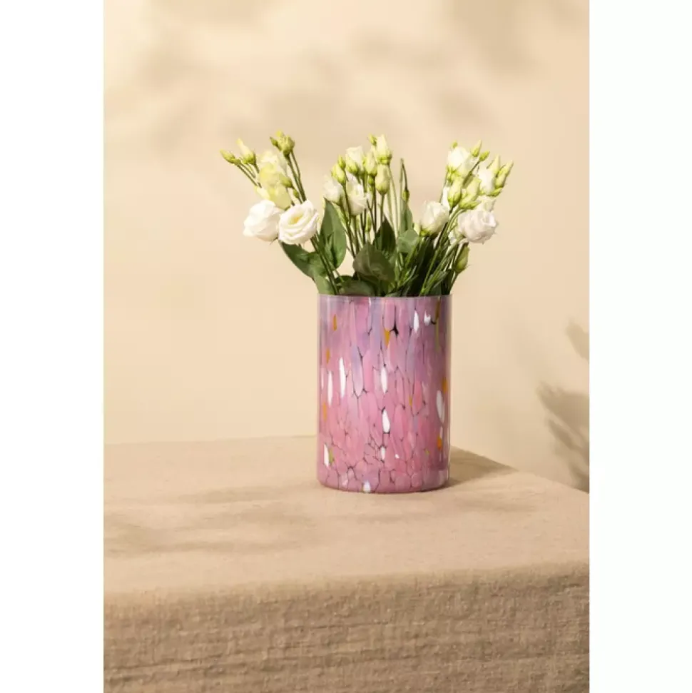 Magnor Swirl Lykt/vase Rosa 19cm