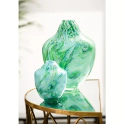 Magnor - Unik skulptur kunstglass grønn multi stor 31 cm