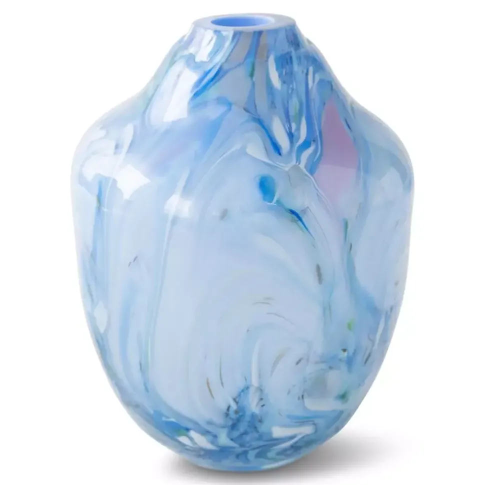 Magnor - Unik skulptur kunstglass blå multi liten 17 cm