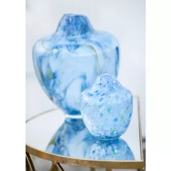 Magnor - Unik skulptur kunstglass blå multi liten 17 cm