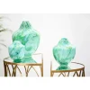 Magnor - Unik skulptur kunstglass grønn multi liten 17 cm