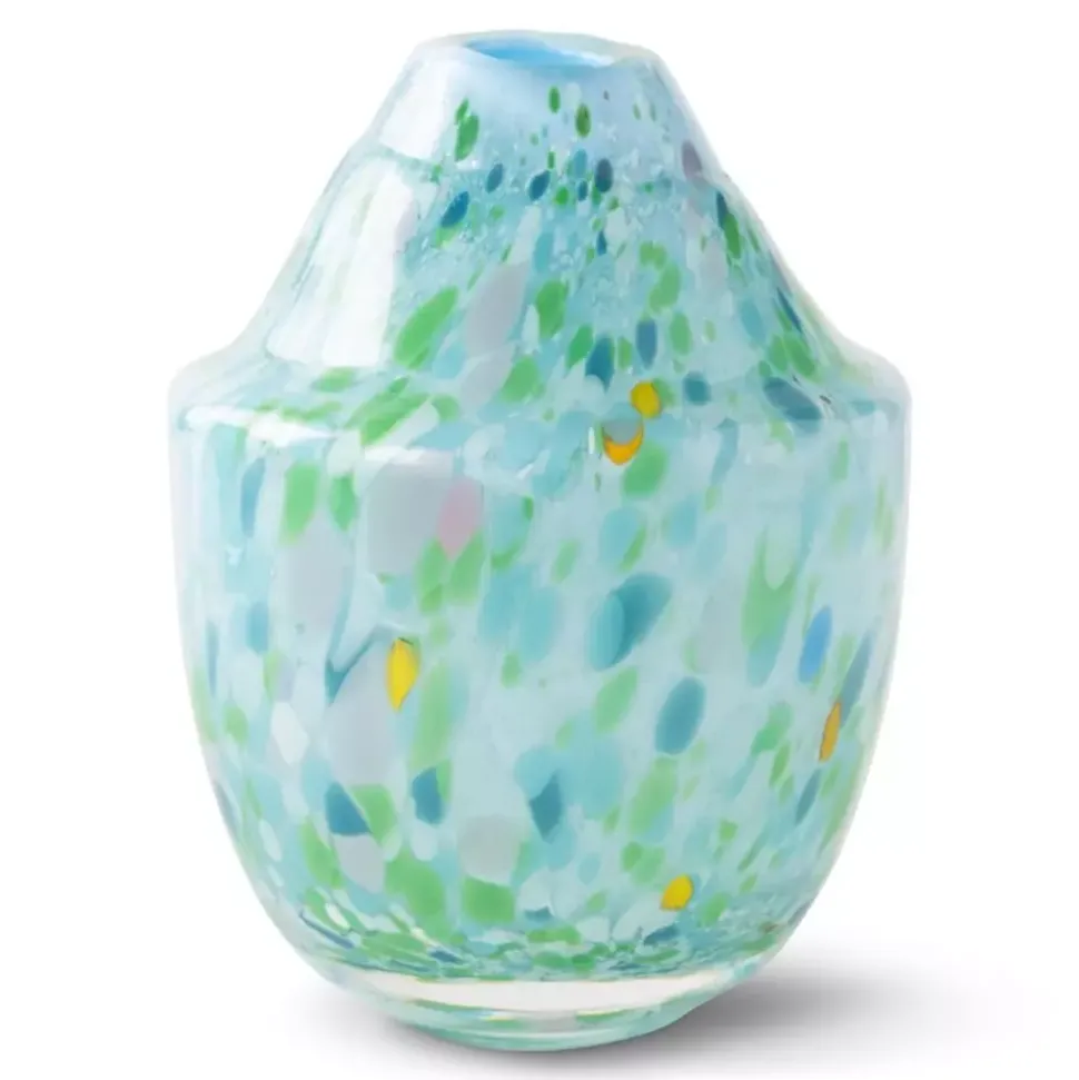 Magnor - Unik skulptur kunstglass grønn multi liten 17 cm