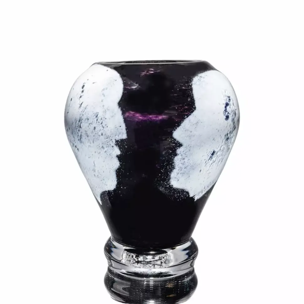 Magnor - Vi Møtes kunstglass vase sort 18 cm