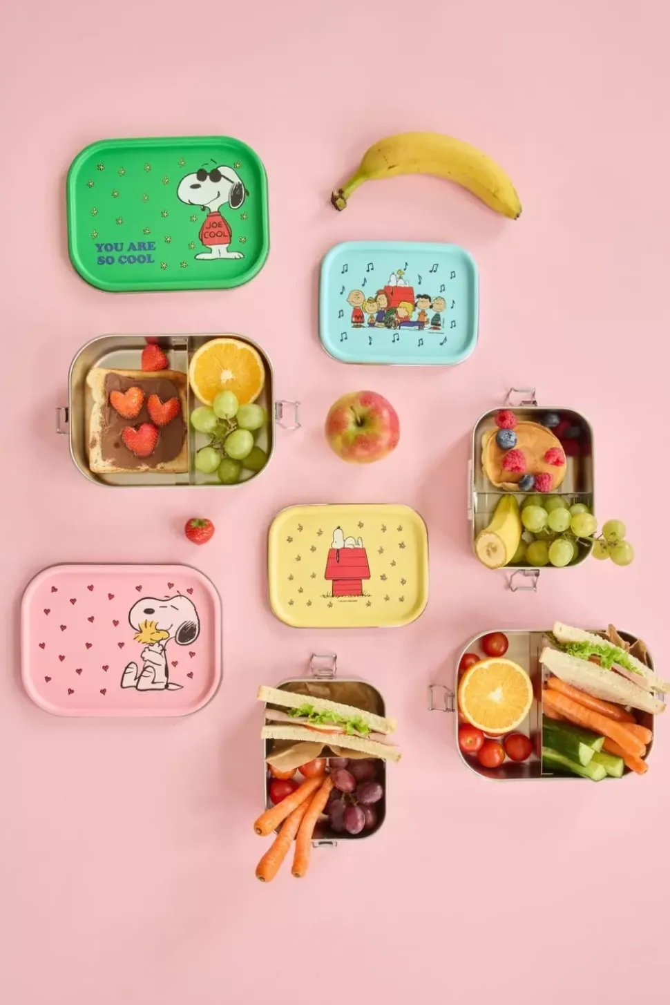 Matboks Med Romdeler Snoopy Rosa