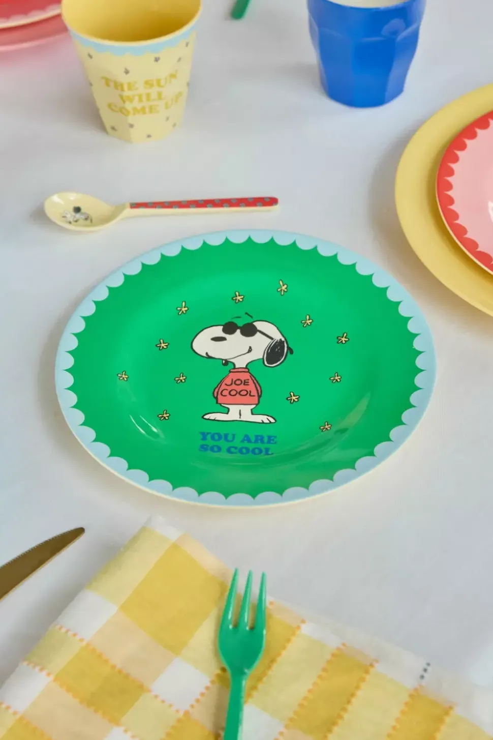 Melamin Asjett Snoopy Grønn