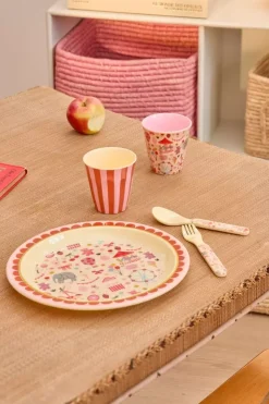 Melamin Barnas Lunsjtallerken Med Tivolitrykk - Rosa