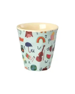 Melamin Barnekopp Med Blått Abc Print - Liten - 160 Ml