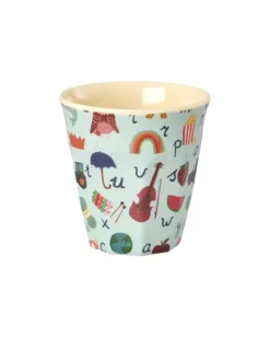 Melamin Barnekopp Med Blått Abc Print - Liten - 160 Ml