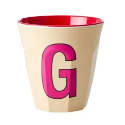 Melamin Bokstavkopp G H9 Rosa