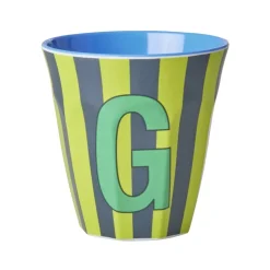 Melamin Bokstavkopp G H9 Striper