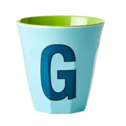 Melamin Bokstavkopp G H9 Turkis