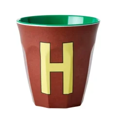 Melamin Bokstavkopp H H9 Brun