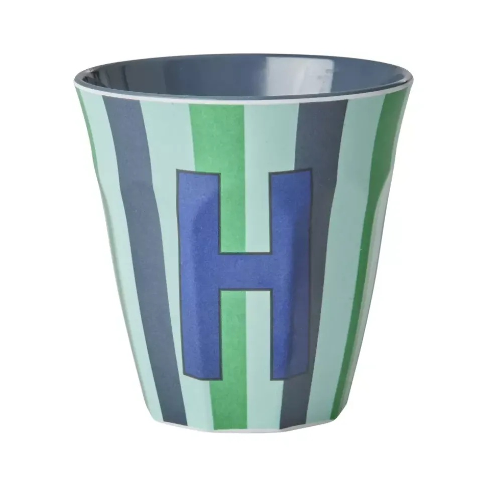 Melamin Bokstavkopp H H9 Striper
