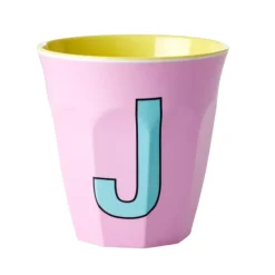 Melamin Bokstavkopp J H9 Rosa