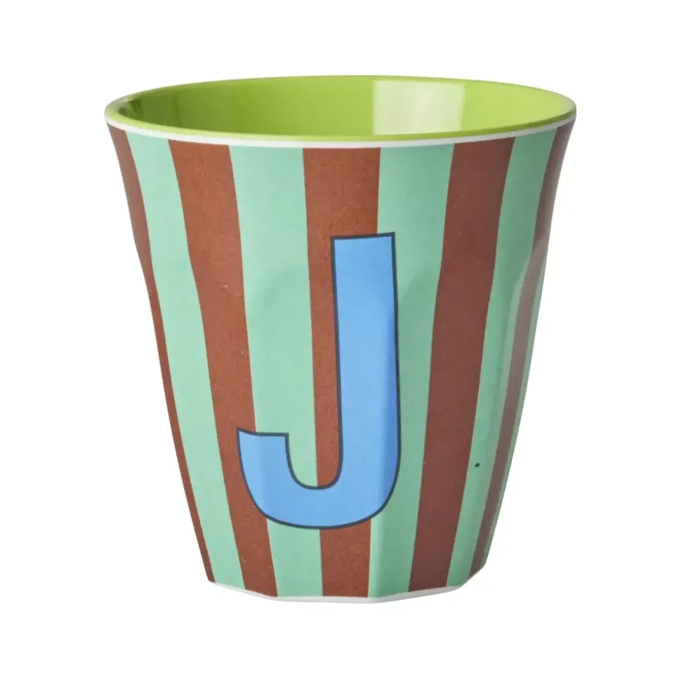 Melamin Bokstavkopp J H9 Striper