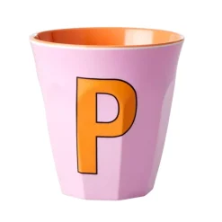 Melamin Bokstavkopp P H9 Rosa