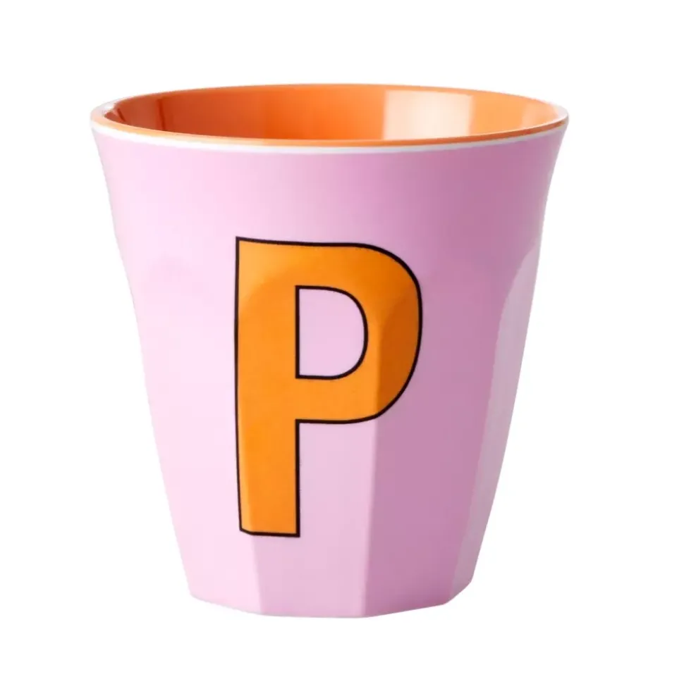 Melamin Bokstavkopp P H9 Rosa