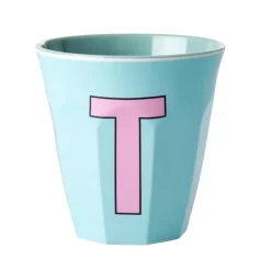 Melamin Bokstavkopp T H9 Rosa