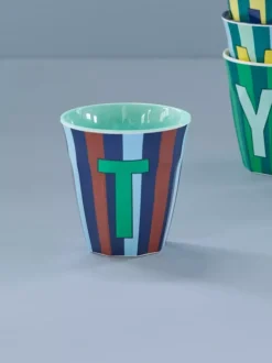 Melamin Bokstavkopp T H9 Striper