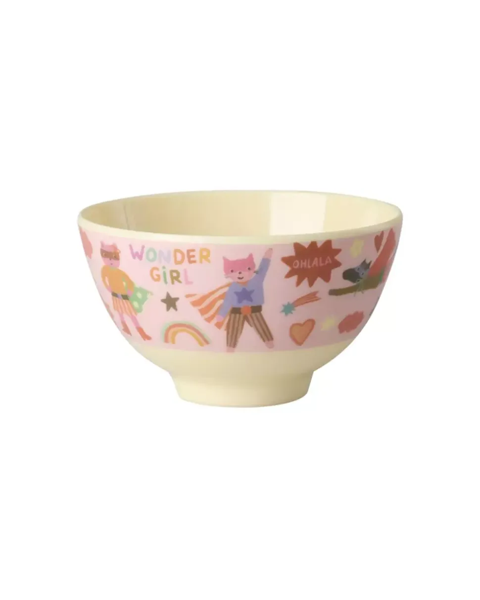 Melaminbolle Hero Print Rosa 300ml