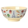 Melaminbolle Med Blått Kids In Paris Print - Medium - Blå - 700 Ml