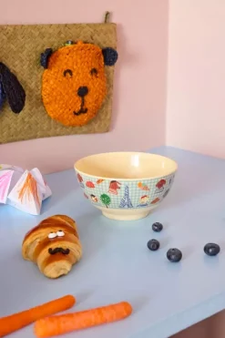 Melaminbolle Med Blått Kids In Paris Print - Medium - Blå - 700 Ml