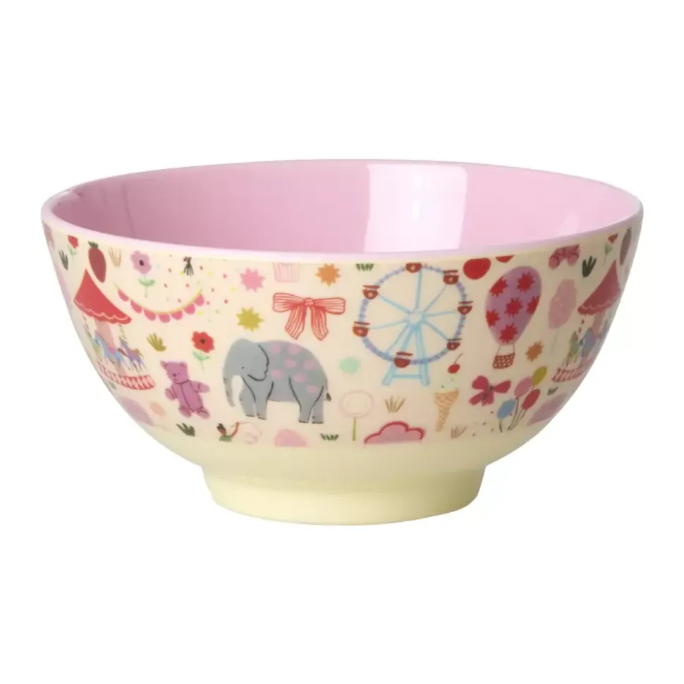 Melaminbolle Med Tivolitrykk - Rosa