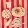Melamin Kakeasjett Favorite Hearts Red Kiss