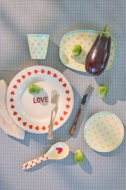 Melamin Kakeasjett Favorite Hearts Dark Mint