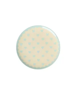 Melamin Kakeasjett Favorite Hearts Dark Mint