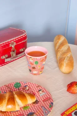 Melaminkopp Med Rødt Kids In Paris Print - Medium - Rosa - 250 Ml