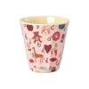 Melaminkopp Med Rosa Abc Print - Medium - 250 Ml