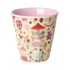 Melaminkopp Med Tivolitrykk - Rosa - Medium