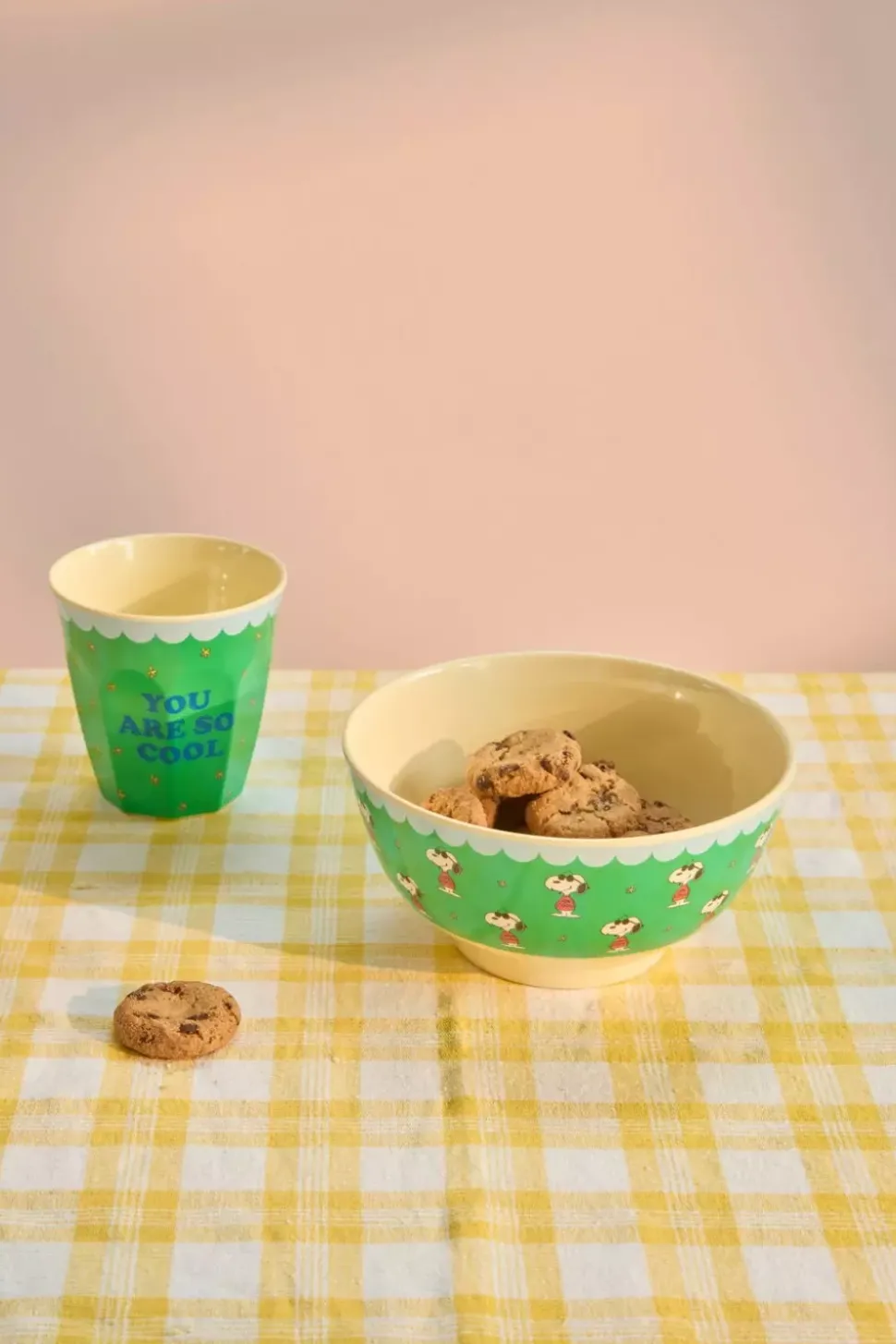 Melaminkopp Snoopy Grønn H9