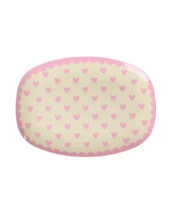 Melamintallerken Favorite Hearts Dark Pink
