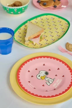 Melamintallerken Snoopy Gul