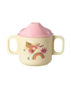 Melamin To-Håndtak Babykopp Hero Print Rosa