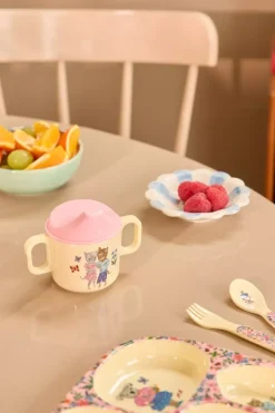Melamin To-Håndtak Babykopp Med Nathalie L'ete Trykk - Rosa