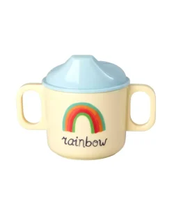 Melamin Tutekopp Med Blått Abc Print - 250 Ml