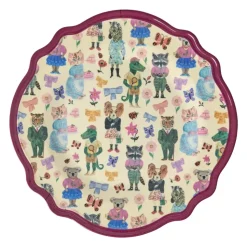 Melamin Vintage Middagstallerken Med Nathalie L'ete Trykk - Bordeaux